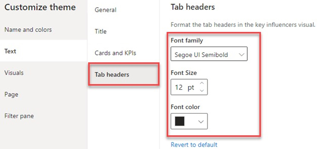 Tab headers